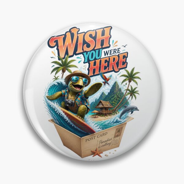 Item preview, Wish You Were Here Surfing Turtle Postcard designed and sold by Sovereign Supply Co..