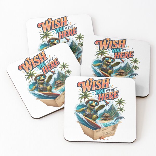 Item preview, Wish You Were Here Surfing Turtle Postcard designed and sold by Sovereign Supply Co..