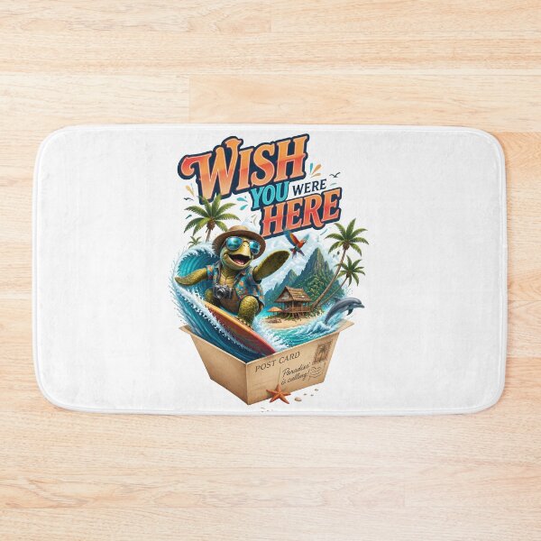 Item preview, Wish You Were Here Surfing Turtle Postcard designed and sold by Sovereign Supply Co..