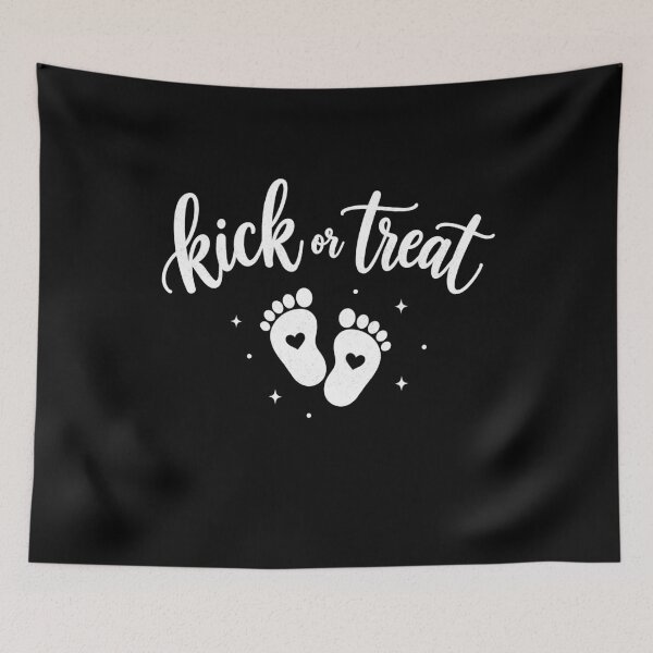 Item preview, Kick Or Treat Halloween Pregnancy Reveal With Baby Feet designed and sold by FreshVibe Prints.