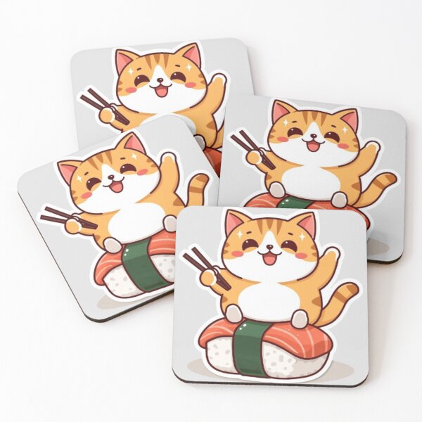 Item preview, Cute Sushi Cat Kawaii Sticker | Adorable Japanese Food Cat Gift designed and sold by Stylestickers55.