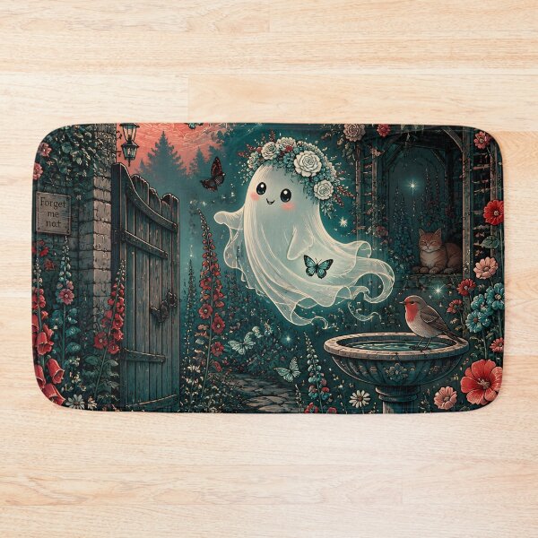 Item preview, Whimsical Ghost in Moonlit Garden designed and sold by Shelley Loewnau-Jones Studio.