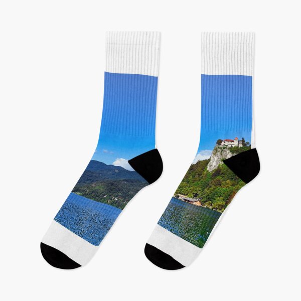 Item preview, Lake Bled with Bled Castle and Pilgrimage Church of the Assumption of Maria, summer season, Slovenia designed and sold by goceris.