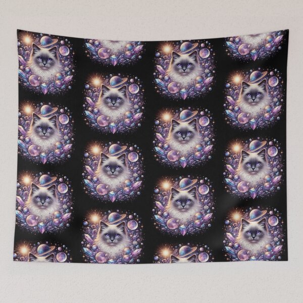 Item preview, Cosmic Cat with Violet Eyes – Mystical Fantasy Art designed and sold by Dogandesighn.