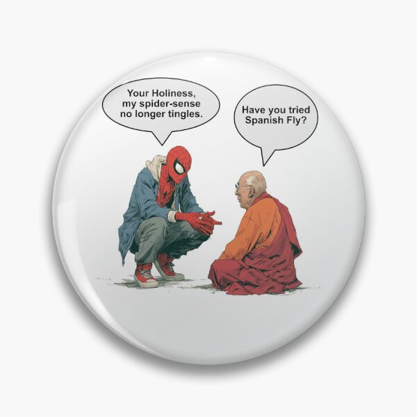 Item preview, Friendly Neighborhood Web Hero Seeks Wisdom from a Mountain Sage | Funny Superhero Parody Art designed and sold by Ignorant-Artist.