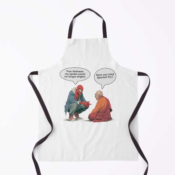 Item preview, Friendly Neighborhood Web Hero Seeks Wisdom from a Mountain Sage | Funny Superhero Parody Art designed and sold by Ignorant-Artist.