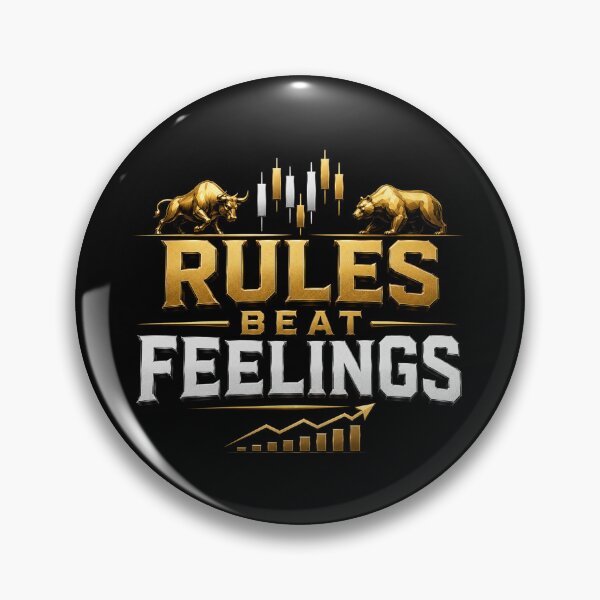 Item preview, Rules Beat Feelings Trading Psychology Forex Trader Design designed and sold by PipForgeStudio .