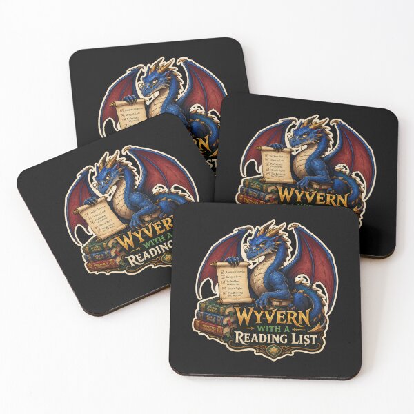 Item preview, Wyvern with a Reading List Fantasy Reader Sticker  designed and sold by Sketchlegacy.