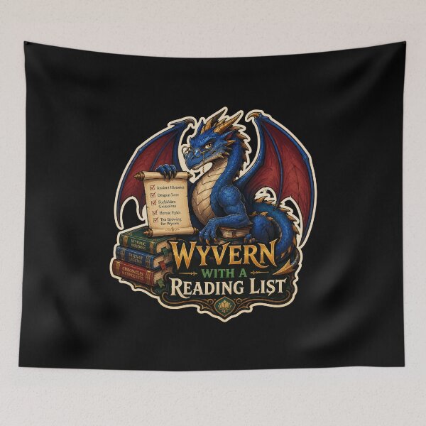 Item preview, Wyvern with a Reading List Fantasy Reader Sticker  designed and sold by Sketchlegacy.