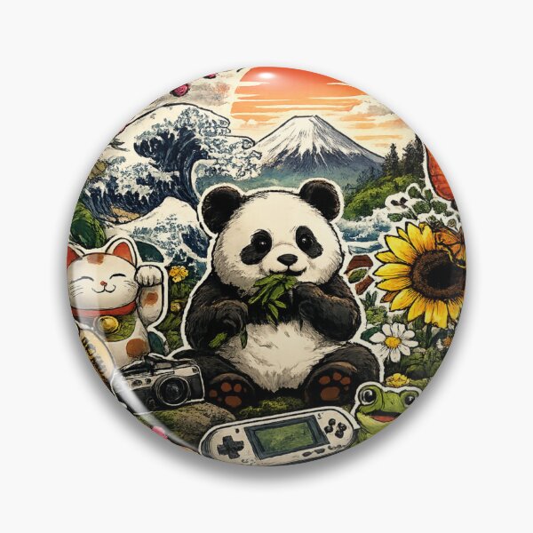 Item preview, Cute Japanese Panda Nature Sticker designed and sold by Echo_Design.