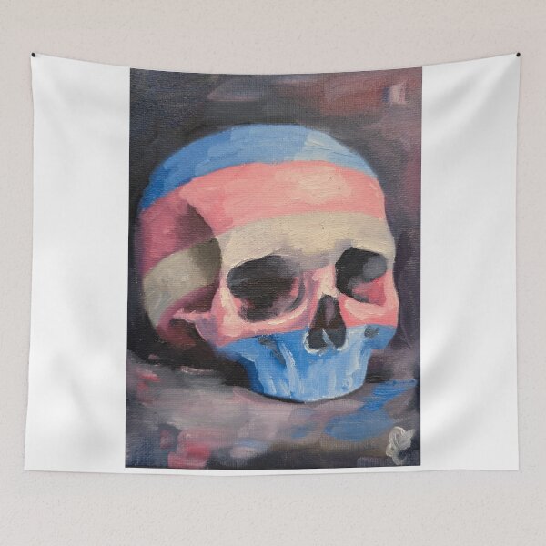 Item preview, Trans Pride Skull painting designed and sold by Doug Paints.