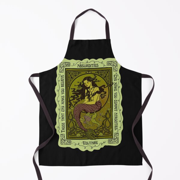 Item preview, Art Nouveau Mermaid with Voltaire Quote designed and sold by IllustrateAllie.