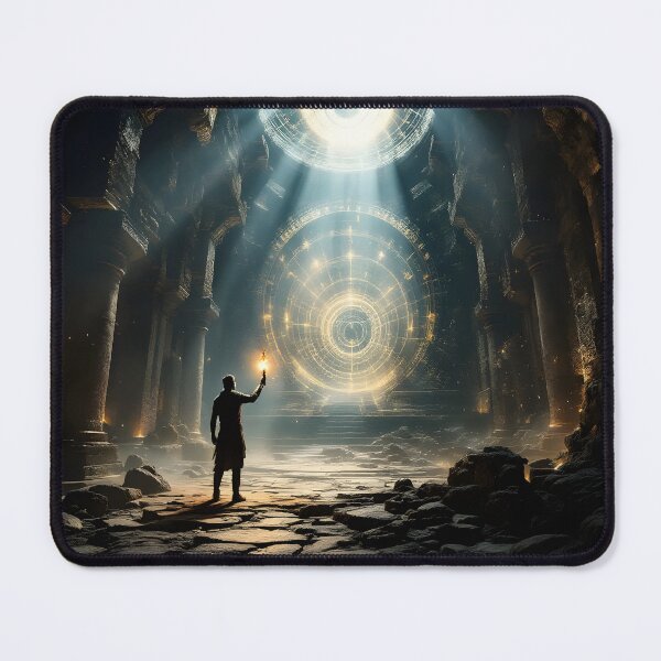 Item preview, Ancient Temple Portal Explorer | Cinematic Fantasy Adventure Digital Artwork designed and sold by DreamyWallVibes.