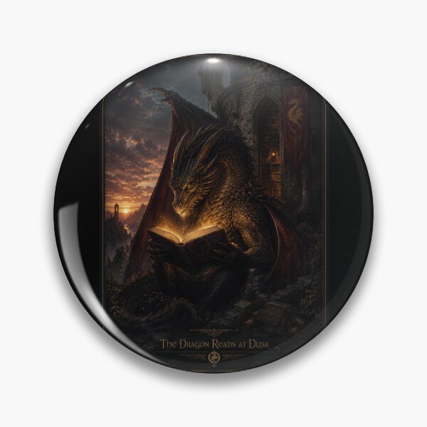 Item preview, The Dragon Reads at Dusk Fantasy Poster  designed and sold by Sketchlegacy.