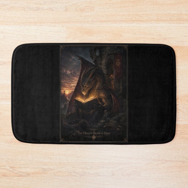 Item preview, The Dragon Reads at Dusk Fantasy Poster designed and sold by Sketchlegacy.