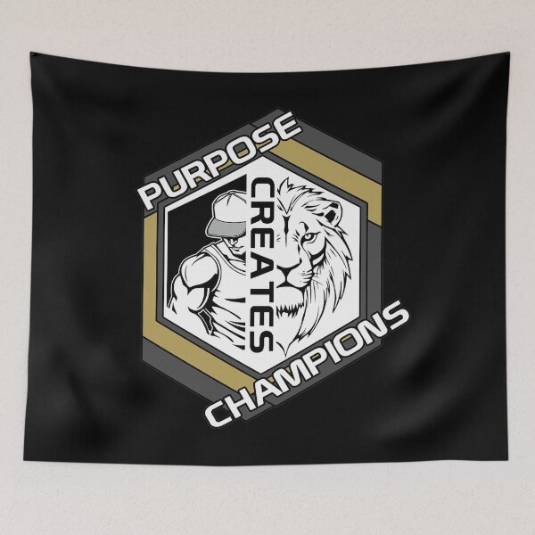 Item preview, Purpose Creates Champions  - Christian Gym Lion Motivation designed and sold by Bezuiden.