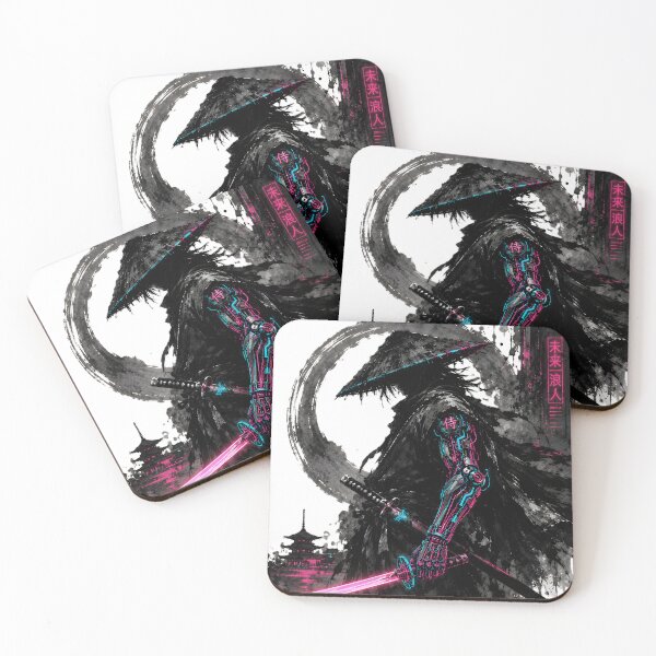 Item preview, Cyberpunk Samurai Neon Katana Ink Wash Design designed and sold by MouradStudio.