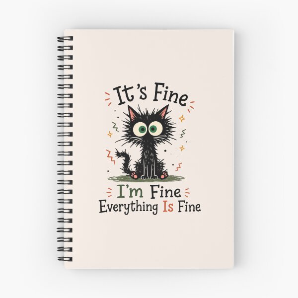 Item preview, It's Fine I'm Fine Everything Is Fine, Cute Black Cat, Sarcasm, Everything Is Fine, Funny Cat, Funny Gift Cat Lover designed and sold by Sprinkle12345.