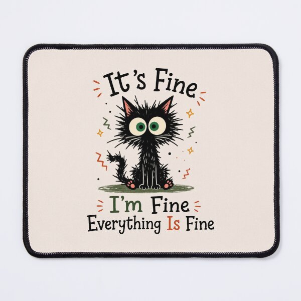 Item preview, It's Fine I'm Fine Everything Is Fine, Cute Black Cat, Sarcasm, Everything Is Fine, Funny Cat, Funny Gift Cat Lover designed and sold by Sprinkle12345.