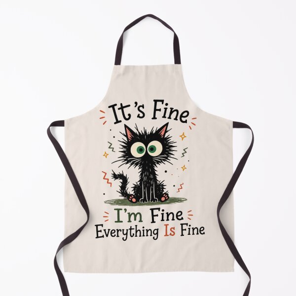 Item preview, It's Fine I'm Fine Everything Is Fine, Cute Black Cat, Sarcasm, Everything Is Fine, Funny Cat, Funny Gift Cat Lover designed and sold by Sprinkle12345.