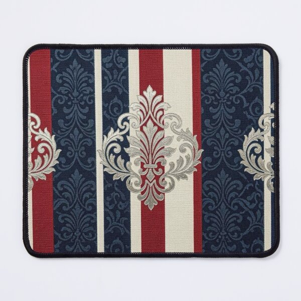 Item preview, Dusk White & Red & Blue Striped Silver Damask designed and sold by DesignsByPrnces.