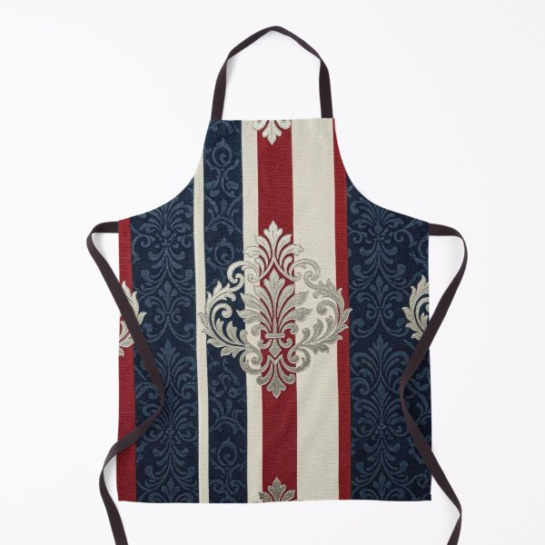 Item preview, Dusk White & Red & Blue Striped Silver Damask designed and sold by DesignsByPrnces.