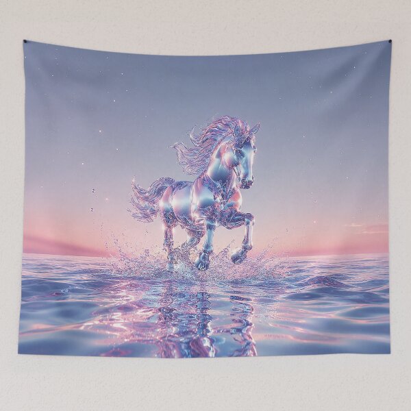 Item preview, Aurelia Waveflare: The Starlit Iridescent Stallion designed and sold by BlissBlvdShop.