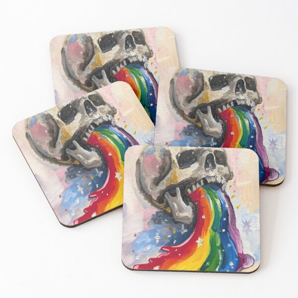 Item preview, Rainbow gush Skull painting designed and sold by Doug Paints.