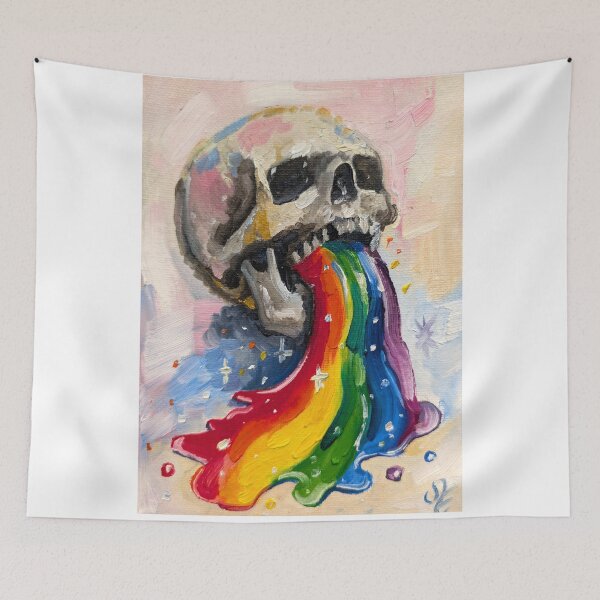 Item preview, Rainbow gush Skull painting designed and sold by Doug Paints.