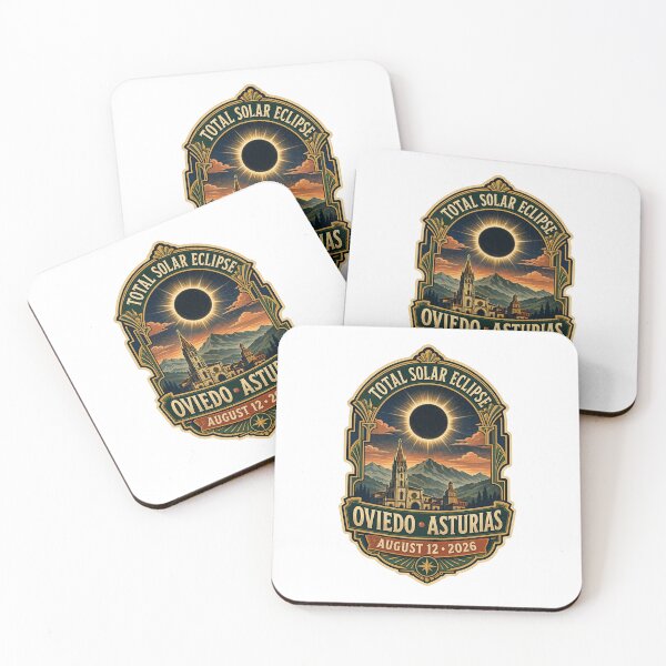 Item preview, Total Solar Eclipse Oviedo Asturias 2026 August 12 Vintage Art Deco Event Design designed and sold by Print Loft.