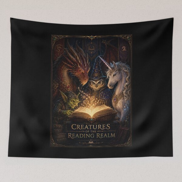 Item preview, Creatures of the Reading Realm Fantasy Poster  designed and sold by Sketchlegacy.
