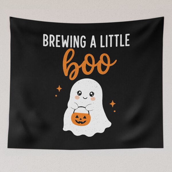 Item preview, Brewing A Little Boo Cute Halloween Pregnancy Reveal designed and sold by FreshVibe Prints.