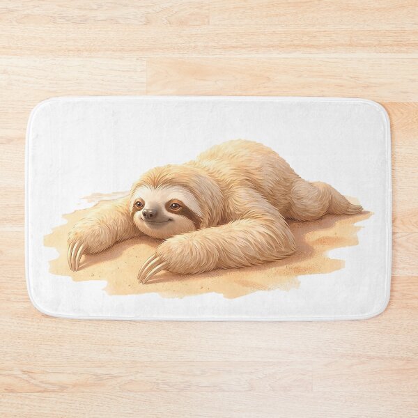 Item preview, Beach Sloth Resting On Warm Sand – Peaceful Summer Relaxation Illustration designed and sold by Quiet Joy Studio.