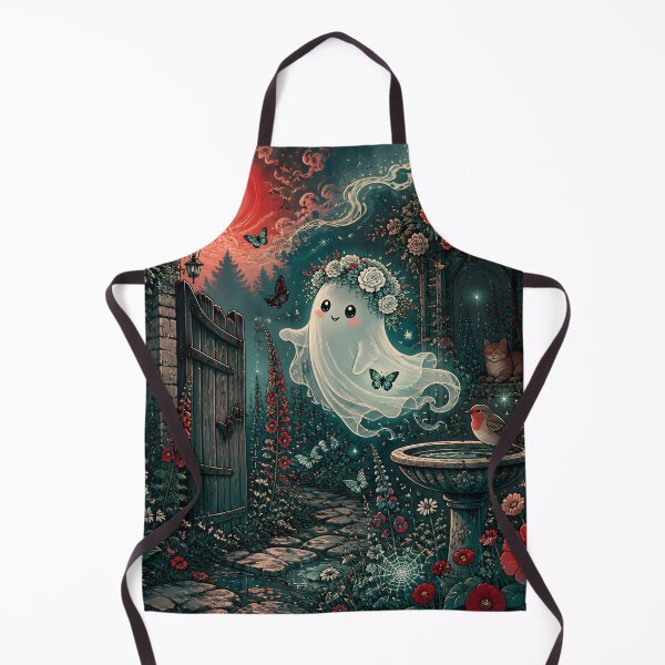 Item preview, Whimsical Ghost in Moonlit Garden designed and sold by Shelley Loewnau-Jones Studio.