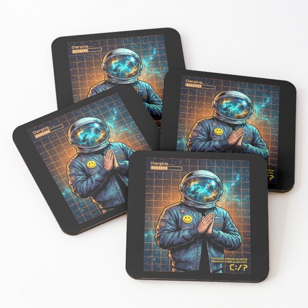 Item preview, Astronaut with Galaxy Helmet and Binary Code designed and sold by A-M-G-Shop.