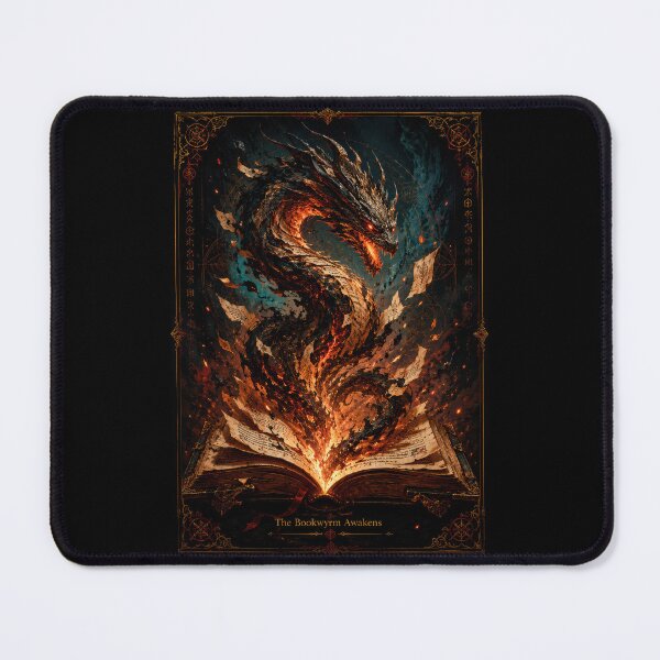 Item preview, The Bookwyrm Awakens Dark Fantasy Poster  designed and sold by Sketchlegacy.