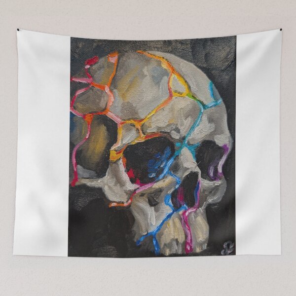 Item preview, Rainbow cracked skull designed and sold by Doug Paints.