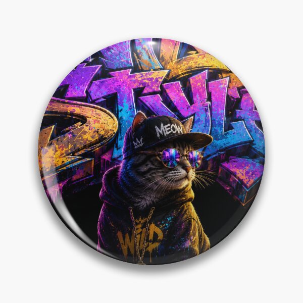 Item preview, Cyber Graffiti Street Cat designed and sold by Neon Riot Studio.