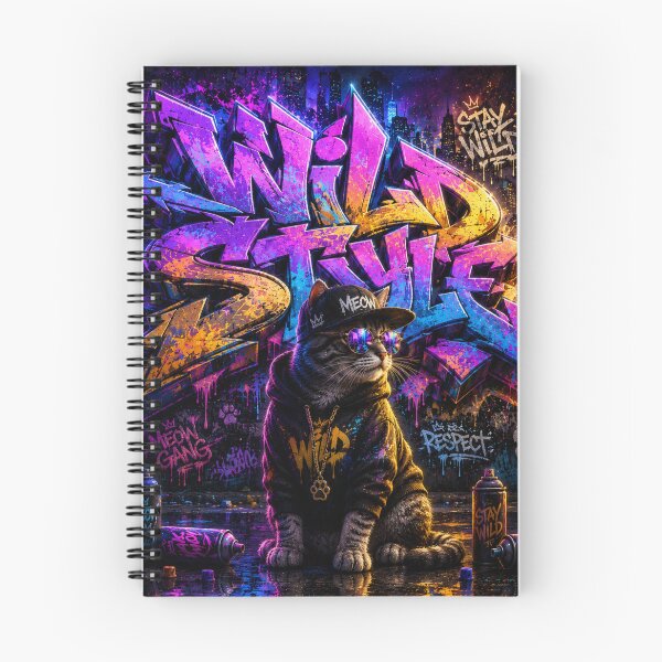Item preview, Cyber Graffiti Street Cat designed and sold by Neon Riot Studio.
