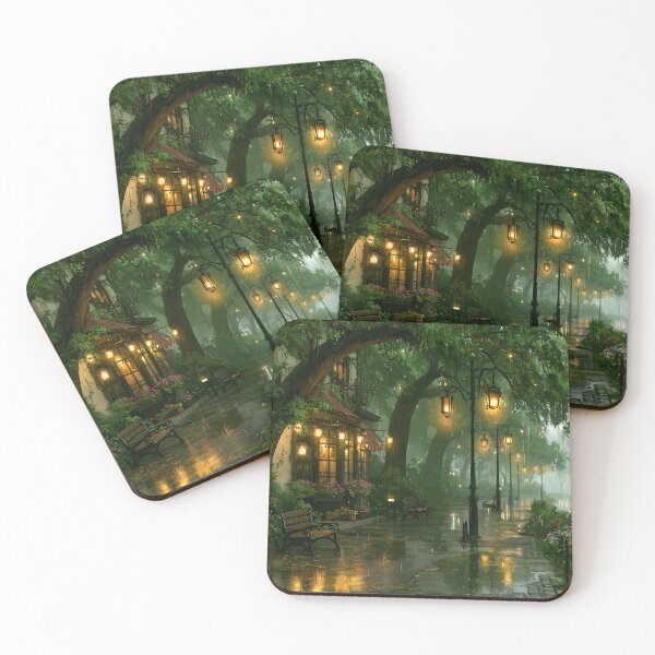 Item preview, Rainy Garden Cafe Cozy Botanical Scene designed and sold by Rtymer.