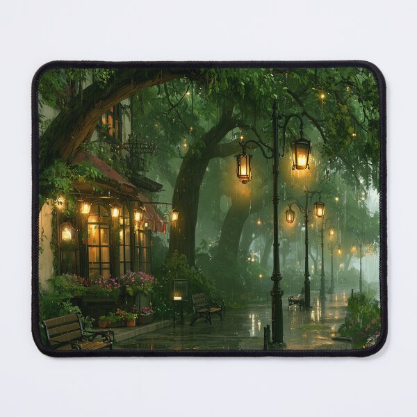Item preview, Rainy Garden Cafe Cozy Botanical Scene designed and sold by Rtymer.