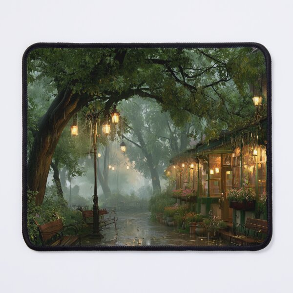 Item preview, Rainy Garden Cafe Cozy Botanical Scene designed and sold by Rtymer.