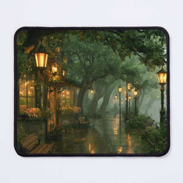 Item preview, Rainy Garden Cafe Cozy Botanical Scene designed and sold by Rtymer.