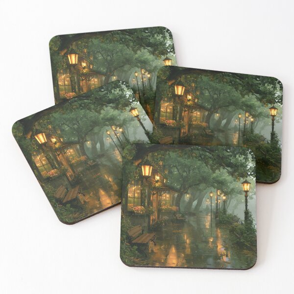 Item preview, Rainy Garden Cafe Cozy Botanical Scene designed and sold by Rtymer.