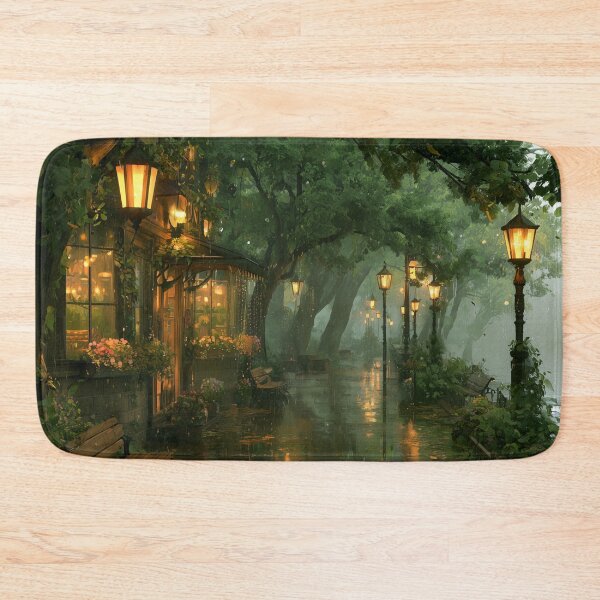 Item preview, Rainy Garden Cafe Cozy Botanical Scene designed and sold by Rtymer.
