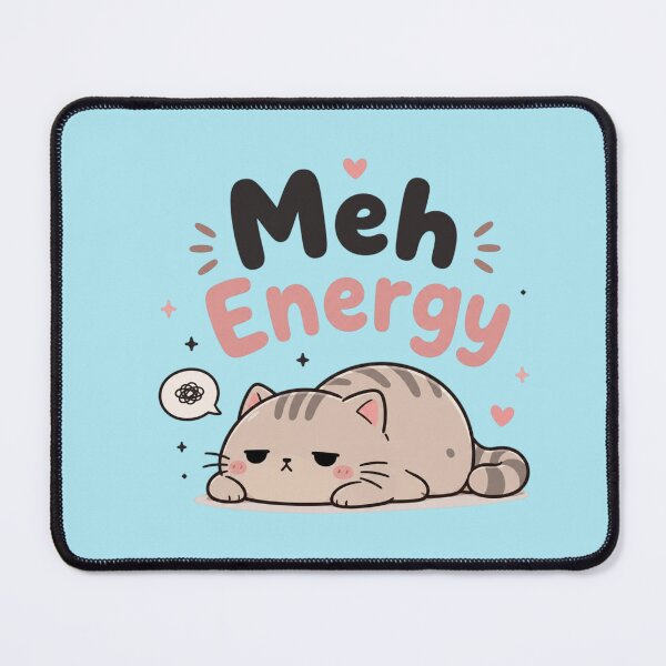 Item preview, Meh Energy Cute Kawaii Cat | Funny Low Energy Mood Sticker | Lazy Aesthetic Cartoon Design designed and sold by Sanika arts .