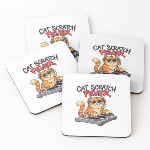Item preview, Cat Scratch Fever DJ Cat Funny Music Lover Design designed and sold by mackartist.