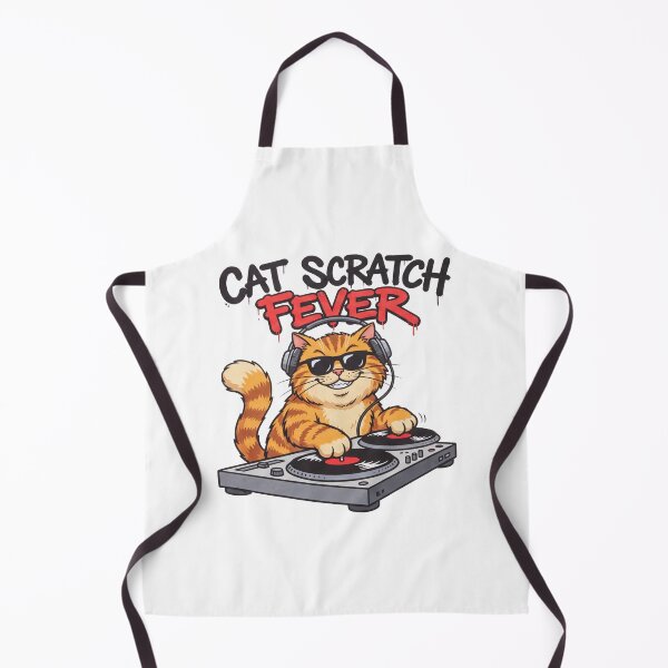 Item preview, Cat Scratch Fever DJ Cat Funny Music Lover Design designed and sold by mackartist.