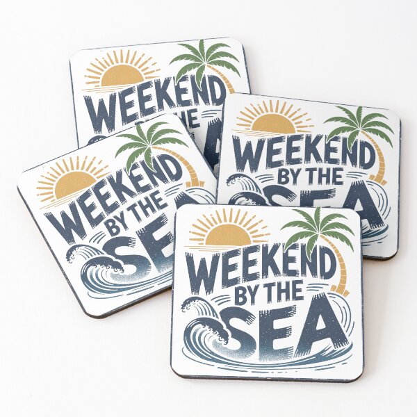 Item preview, Weekend by the Sea | Vintage Summer Beach Waves & Palm Tree designed and sold by ByMorad.