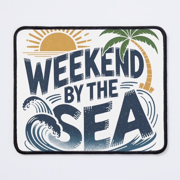 Item preview, Weekend by the Sea | Vintage Summer Beach Waves & Palm Tree designed and sold by ByMorad.